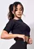 Cropped Fitness Preto com Detalhe Tela | REF: LX82 - Tecnovest