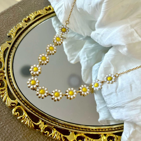 Colar Margarida - Folheado a Verniz e Ouro 18K