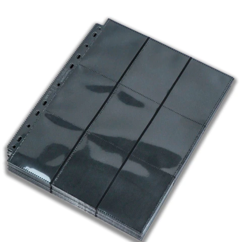 Folha para Fichário Card Game 18 Bolsos - Preta Premium