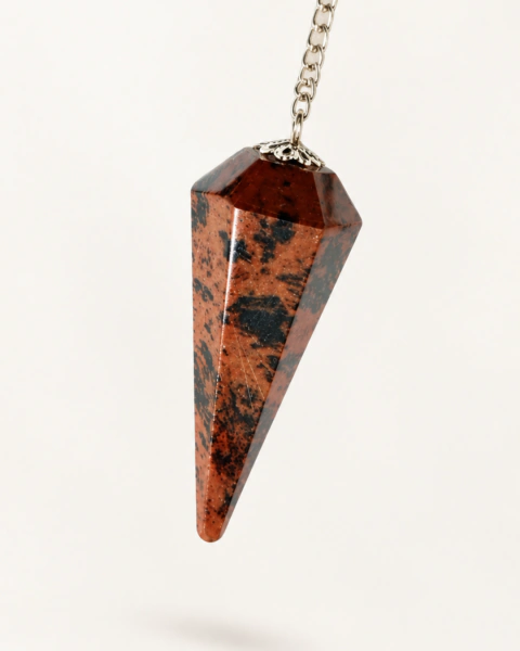 Péndulo de obsidiana caoba marrón natural para radiestesia