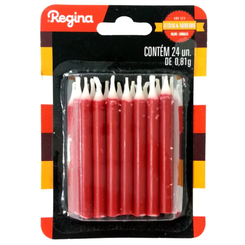 Vela Palito 24 Unidades Vermelha - Regina - comprar online