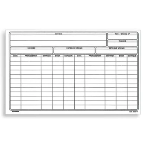 Ficha Estoque 5x8 São Domingos - 100 folhas - comprar online