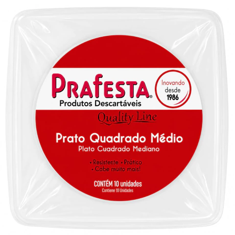 Prato Descartável 15cm Quality Line Prafesta 10 Unidades