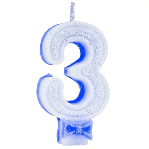 Vela de Aniversário Super Glitter Azul Regina Número 3 - comprar online