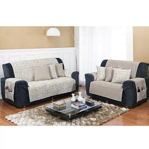 Capa para Sofá Dupla Face Decore Areia Textil Lar
