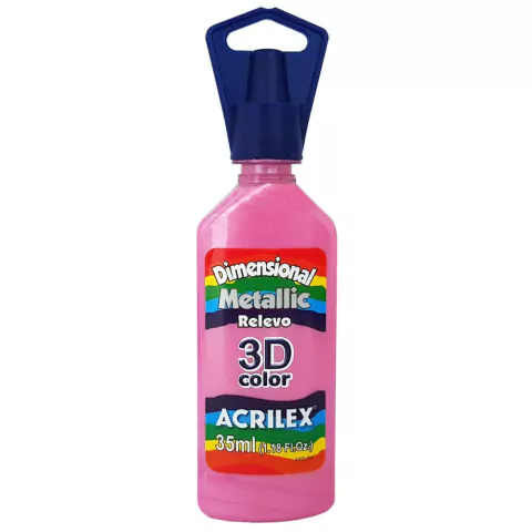 Tinta Dimensional 3D Metallic 35ml 554 Rosa Acrilex