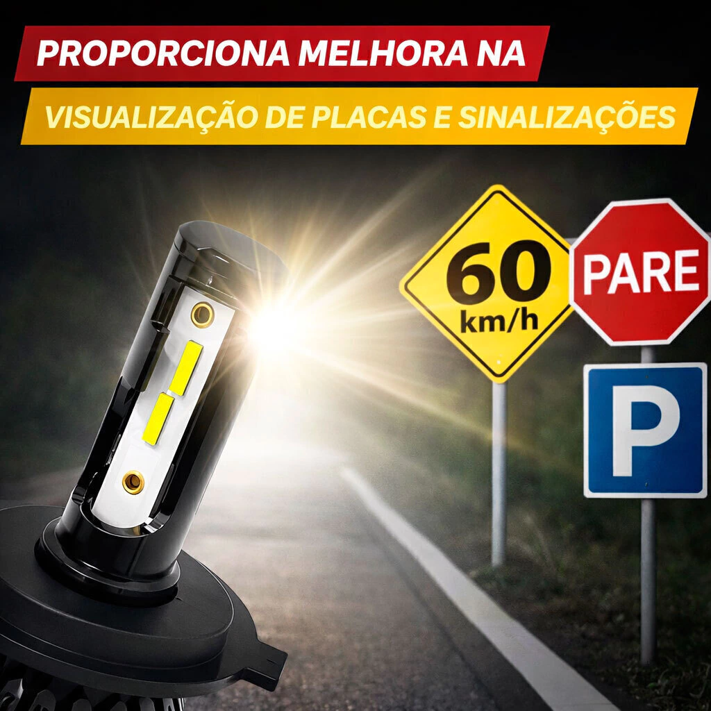 Lampada Super Led H4 8000K 6400 Lumens Code New Generation