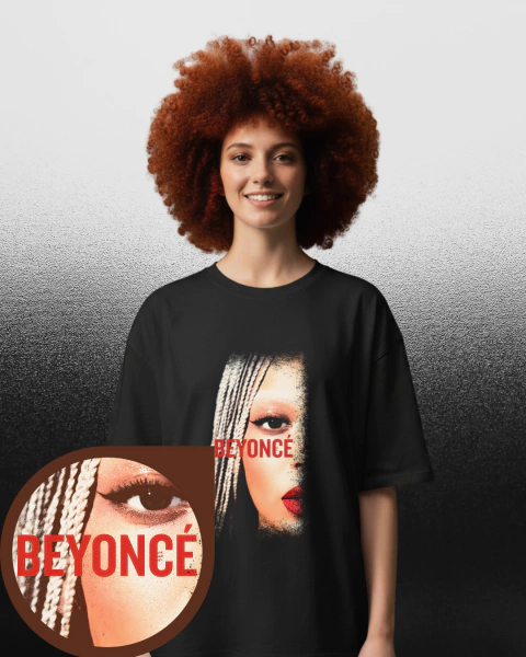 Camiseta Oversized Halftone - Beyoncé Box Braids - comprar online