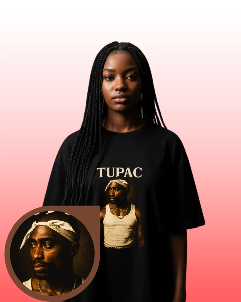 Camiseta Oversized Halftone - Tupac - comprar online