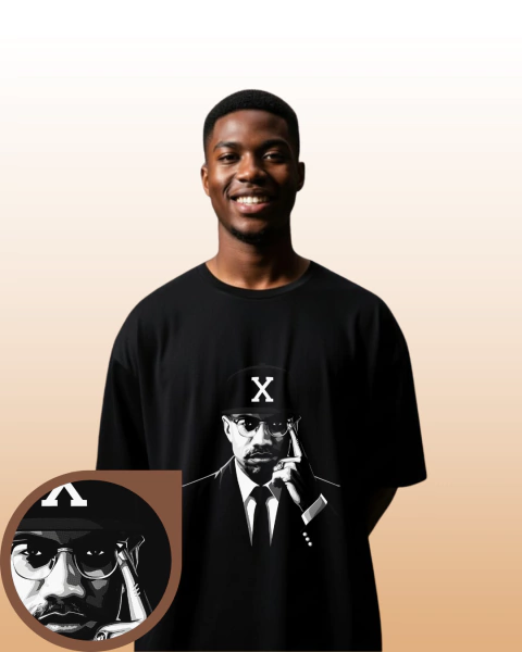 Camiseta Oversized Halftone - Malcolm X - comprar online