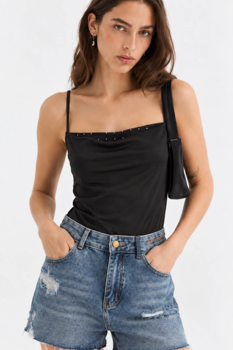 Body Escote Buche Y Tull Strass