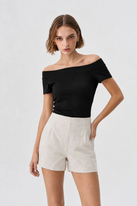 Remera Ribb Escote Bote Ancho