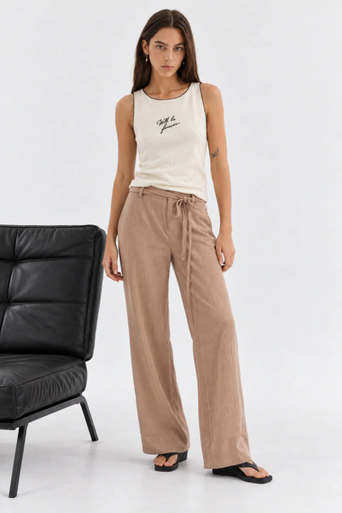 Pantalon Lino Con Lazo.