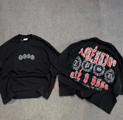 Camiseta Overboxy Trip Side Até o Osso Preta na internet
