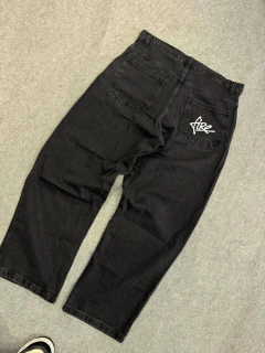 Calça Big Jeans Fire Reta Premium Fresh Tag (Black Jeans)