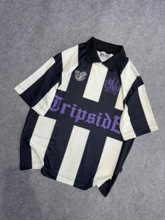 Camiseta de Time Oversized Trip Side Varsity Stripes - Preto/Off White