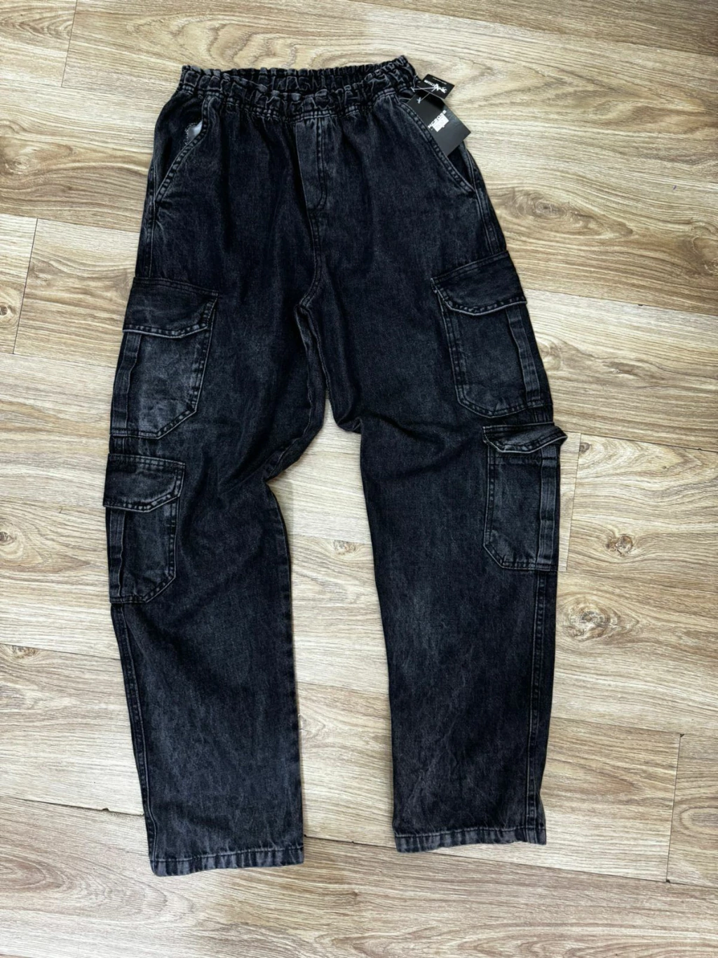 CALÇA CARGO 4 BOLSOS PRETO ESTONADO