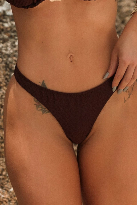 Tanga Asa Delta Fio Duplo Chocolate Texturizado - comprar online