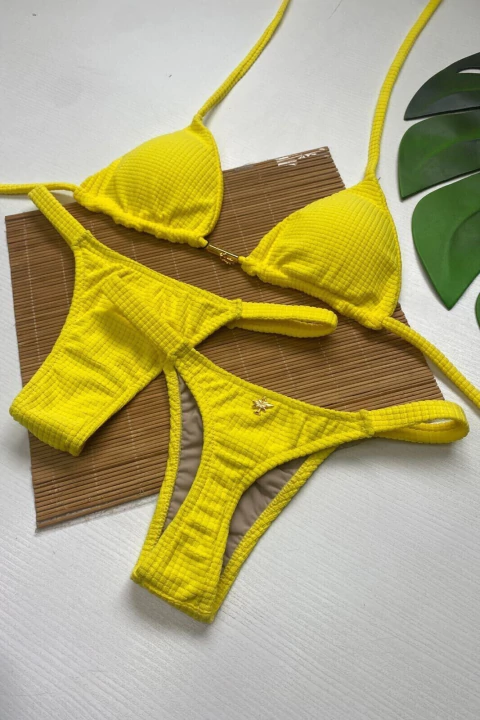 Top e Tanga Marquinha Solare Amarelo - comprar online