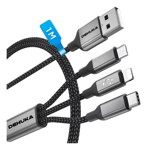 Cable Usb Soul 3 En 1 Usb-R3en1ne Negro