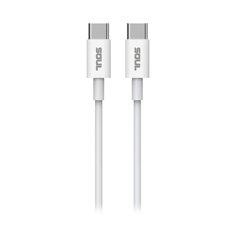 Cable Usb Tipo C a Tipo C Flat Soul 1.2m Blanco