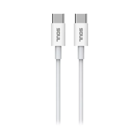 Cable Usb Tipo C a Tipo C Flat Soul 1.2m Blanco
