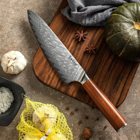 Imagen de Cuchillo Acero Damasco Profesional Sakir Damasco 67 Capas