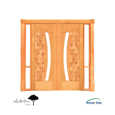 Portal Couro Visor Arco Madeira Maciça Cedroarana - 34mm Espessura - comprar online