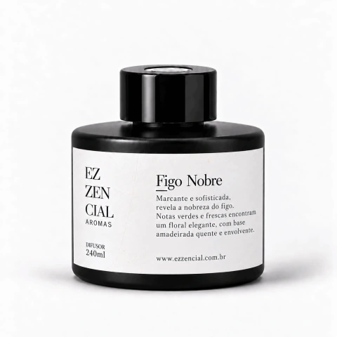 Difusor de Ambiente Premium Figo Nobre 240ml Preto Fosco | Ezzencial