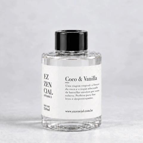 Difusor de Ambiente Coco & Vanilla 200ml - Linha Slim | Ezzencial