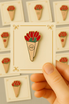 Pin Broche Buquê de Tulipas Vermelhas – Acessório Feminino Coquette e Delicado na internet