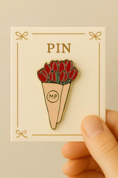 Pin Broche Buquê de Tulipas Vermelhas – Acessório Feminino Coquette e Delicado - comprar online