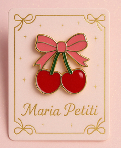 Pin Cerejinha com Laço Rosa Coquette – Maria Petiti - MariaPetiti.store