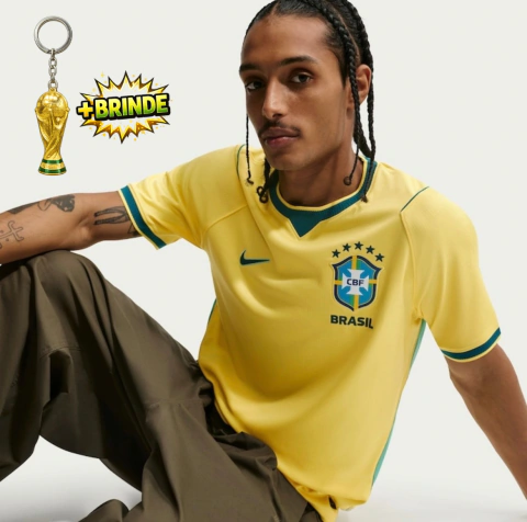 Camisa Seleção Brasileira I 2026 - Torcedor Nike Masculina - Amarela