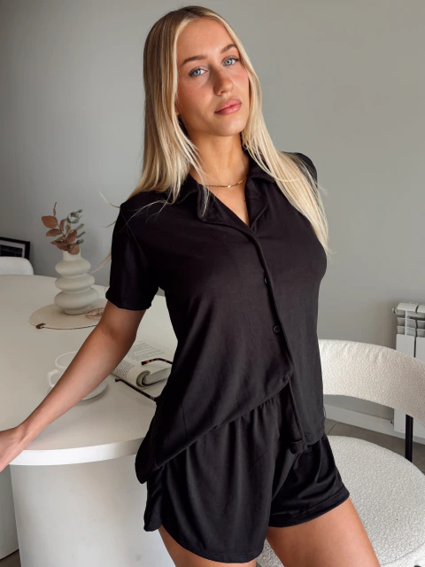 PIJAMA CORTO MODAL SOFT NEGRO