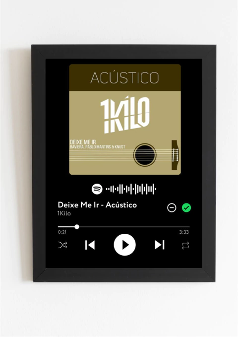 Quadro Spotify - Deixe Me Ir - Acústico - 1Kilo - comprar online