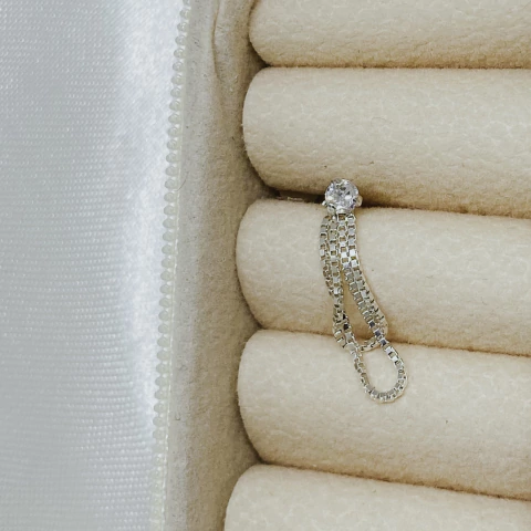 Piercing Prata Com Aço Zirconia Redonda - comprar online