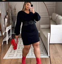 VESTIDO TRICÔ MANGA BUFANTE - loja online