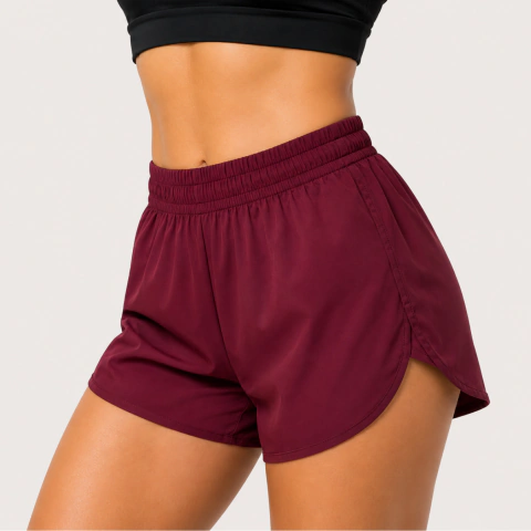 Shorts Esportivo Feminino Essencial Bordo
