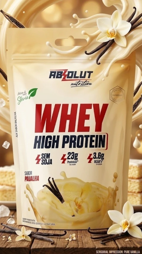 Whey High Protein 900g Absolut 23g Proteína + BCAA - loja online