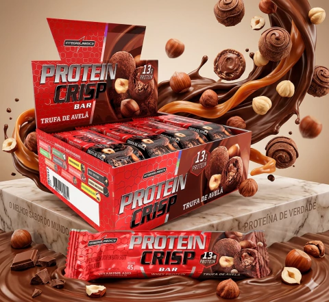 Barra de Proteína Protein Crisp Integralmedica Trufa de Avelã - Caixa 12unidades