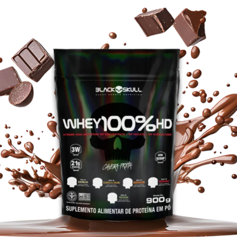 Imagem do Whey 100% HD Black Skull 900g Refil – Blend Proteico de Alta Performance