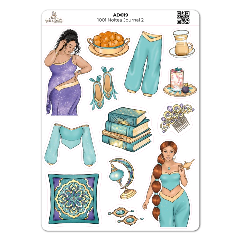 1001 Noites Journal 2 - Cartela de Adesivos - comprar online