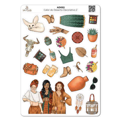 Calor do Deserto Decorativo 2 - Cartela de Adesivos - comprar online