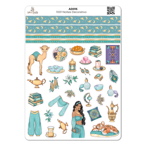 1001 Noites Decorativo - Cartela de Adesivos - comprar online