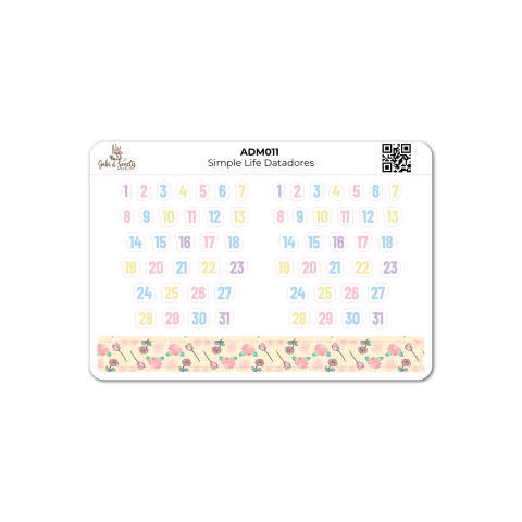 Simple Life Datadores - Cartela de Adesivos