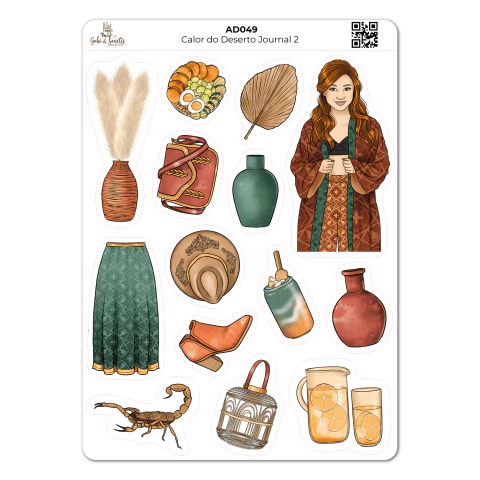 Calor do Deserto Journal 2 - Cartela de Adesivos - comprar online