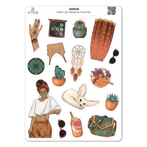 Calor do Deserto Journal - Cartela de Adesivos - comprar online