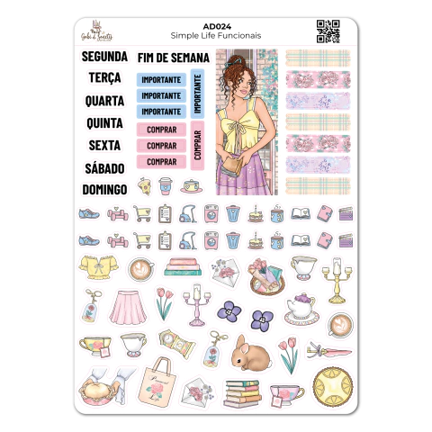 Simple Life Funcionais - Cartela de Adesivos - comprar online