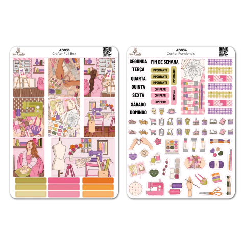 Crafter Dupla Planner Semanal - Cartelas de Adesivos - comprar online